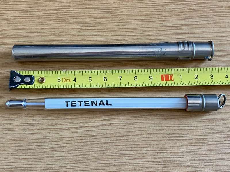 TETENAL Thermometer in metal case , photo lab, LOT 1 , vintage, approx. from the 50s/60s