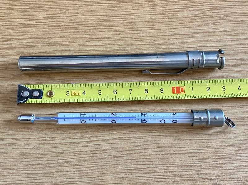 TETENAL Thermometer in metal case, photo lab, LOT 2 , vintage, approx. from the 50s/60s