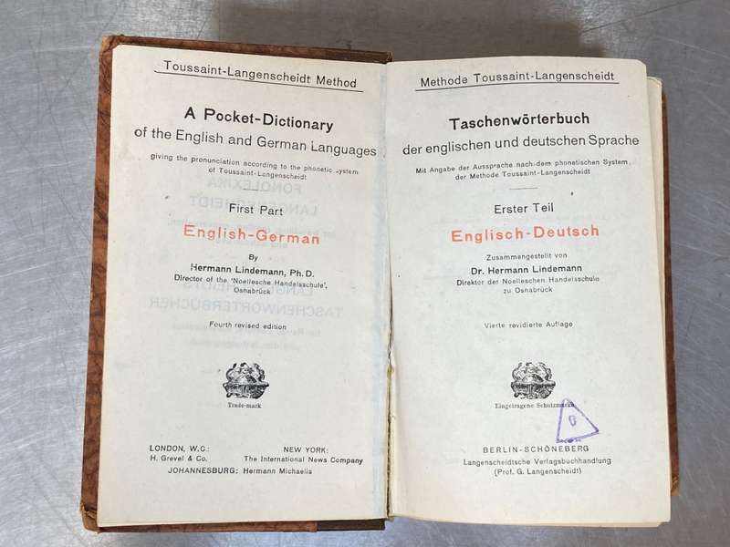 FONOLEXIKA LANGENSCHEIDT 1912 , Pocket Dictionary english-german,vintage book rare