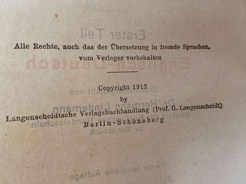 FONOLEXIKA LANGENSCHEIDT 1912 , Pocket Dictionary english-german,vintage book rare