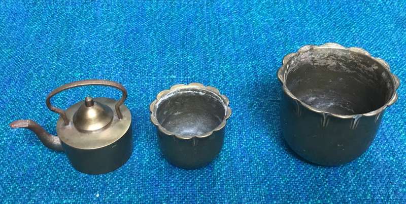 VINTAGE BRASS MINIATURE FIRGURES LOT 3