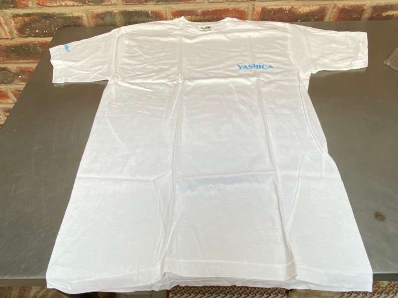 Yashica T-Shirt white , size XL - but more like size L , like new, vintage, collectors item