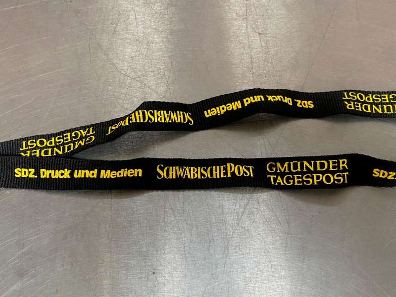 German Lanyard Schwabische Post, black/yellow, like new, vintage, collectors item from Germany