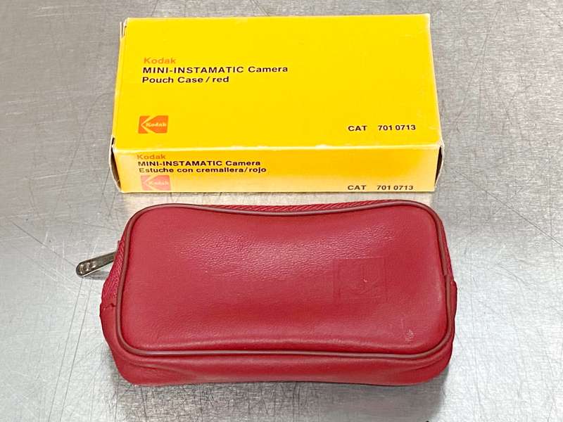 Kodak Instamatic Camera leather pouch, red, vintage, collectors item