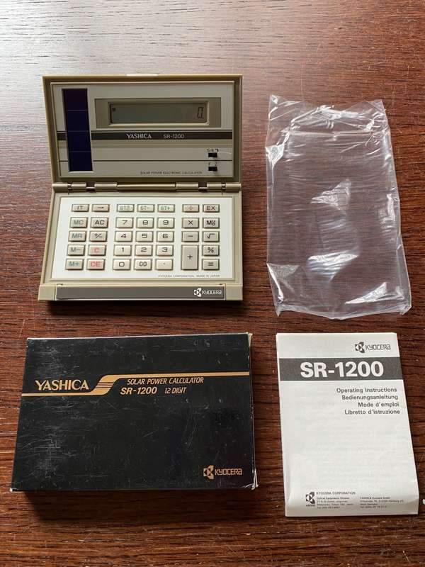 Yashica Kyocera Solar Calculator SR-1200 brand new, vintage, made in Japan, collectors item