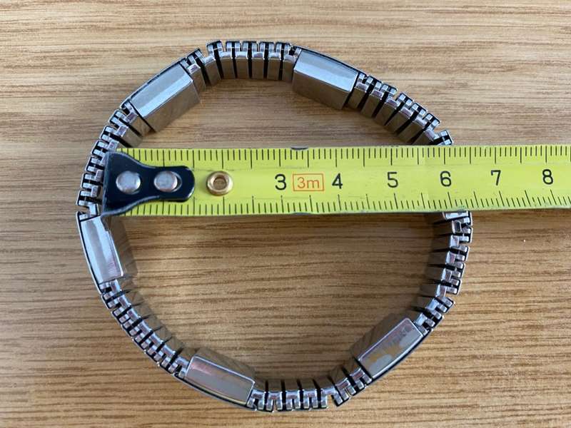 Women/Men Magnetic Bracelet Steel, colour: Silver, one size expandable Magnet Healing Therapy,70s