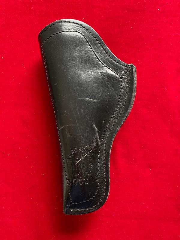 Viking Mexico, hand made, pistol / revolver holster NR. 800276, leather,black,for inside belt using