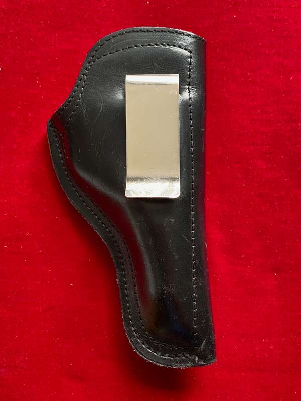 Viking Mexico, hand made, pistol / revolver holster NR. 800276, leather,black,for inside belt using