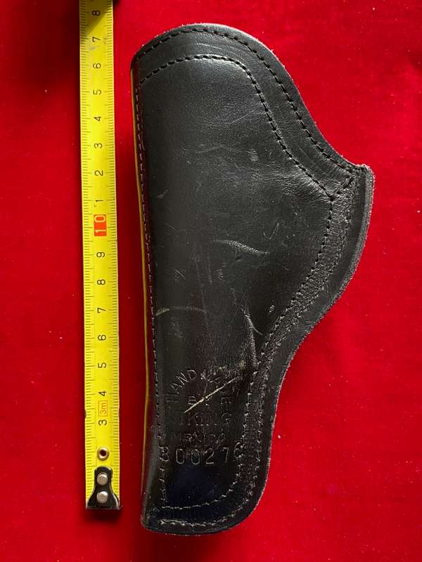 Viking Mexico, hand made, pistol / revolver holster NR. 800276, leather,black,for inside belt using