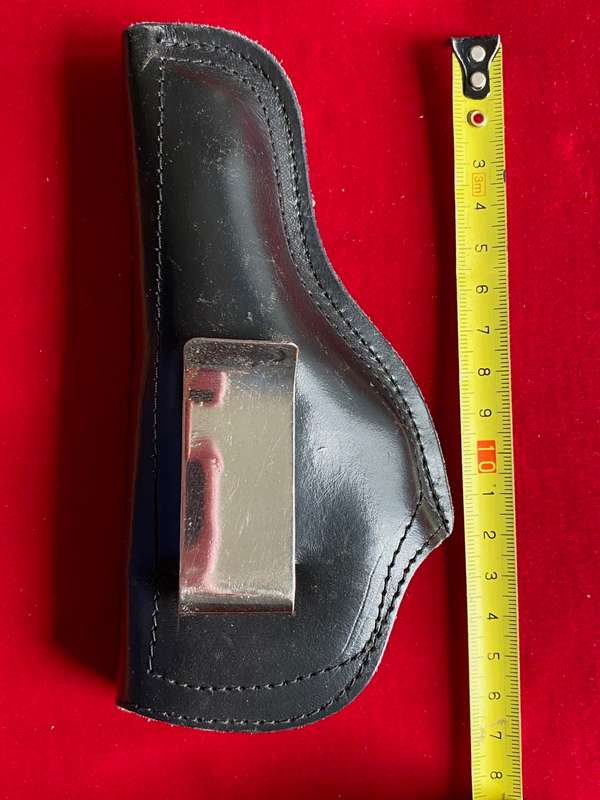 Viking Mexico, hand made, pistol / revolver holster NR. 800276, leather,black,for inside belt using
