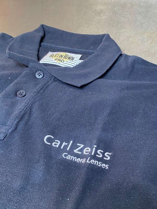 Carl Zeiss Polo Shirt, Camera Lenses, dark blue, collectors item, secondhand, size XL