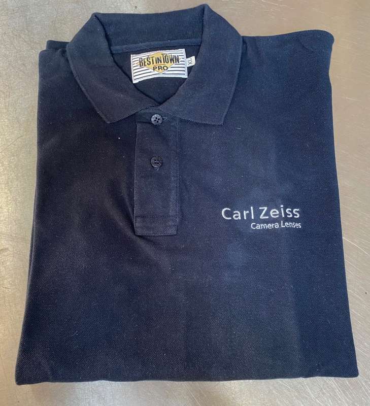 Carl Zeiss Polo Shirt, Camera Lenses, dark blue, collectors item, secondhand, size XL