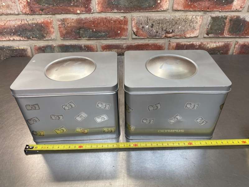 4 x Original Olympus Aluminium sale-box for mju-I / mju-II