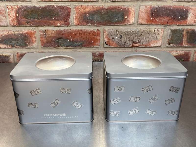 4 x Original Olympus Aluminium sale-box for mju-I / mju-II