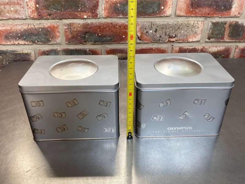 4 x Original Olympus Aluminium sale-box for mju-I / mju-II