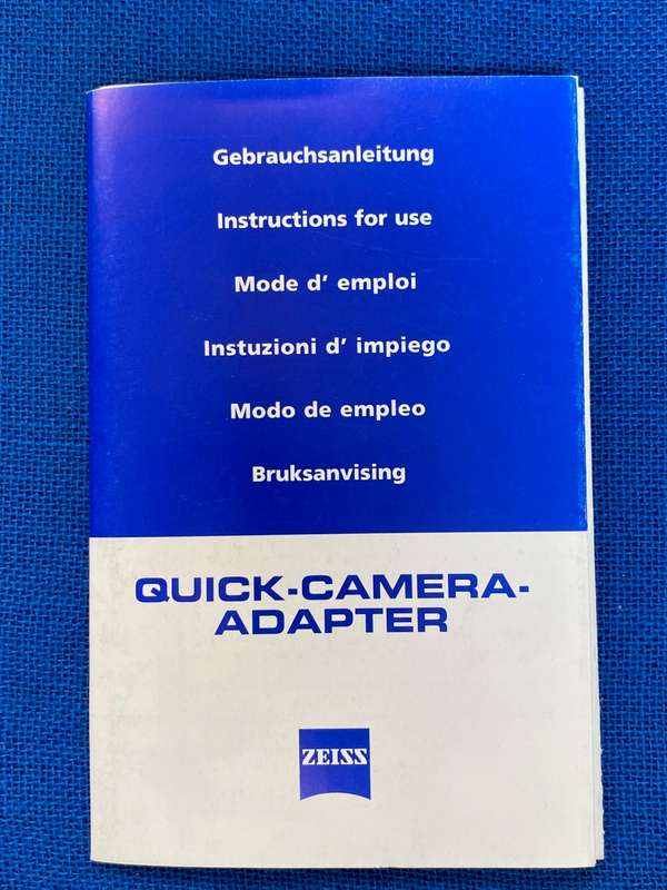 1 x ZEISS DIASCOPE / DIGISCOPE QUICK CAMERA ADAPTER, made in germany, for spotting scopes for birdin