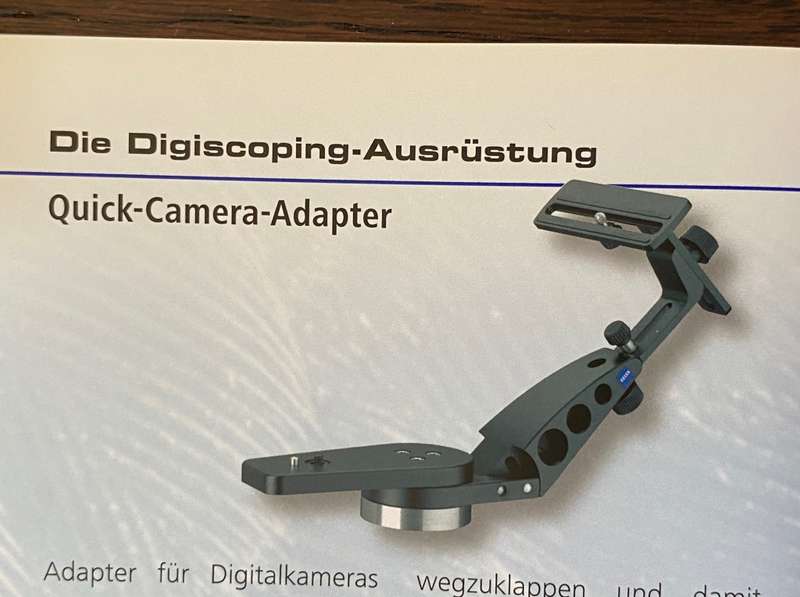 1 x ZEISS DIASCOPE / DIGISCOPE QUICK CAMERA ADAPTER, made in germany, for spotting scopes for birdin
