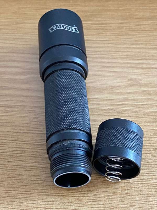 Walther Mega Light 3 ,torch, works with 2x CR123A Batterie, Batteries needs to be replaced, vintage