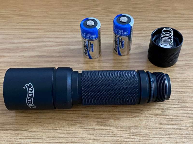 Walther Mega Light 3 ,torch, works with 2x CR123A Batterie, Batteries needs to be replaced, vintage