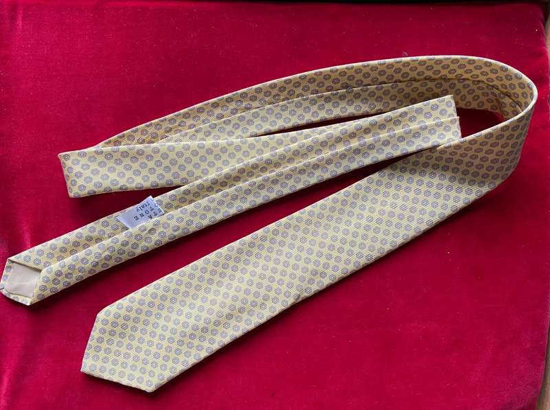 Pancaldi Tie , yellow, collectors item, rare, vintage, made in Italy, silk,seta