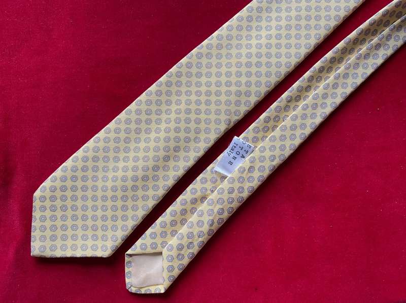Pancaldi Tie , yellow, collectors item, rare, vintage, made in Italy, silk,seta