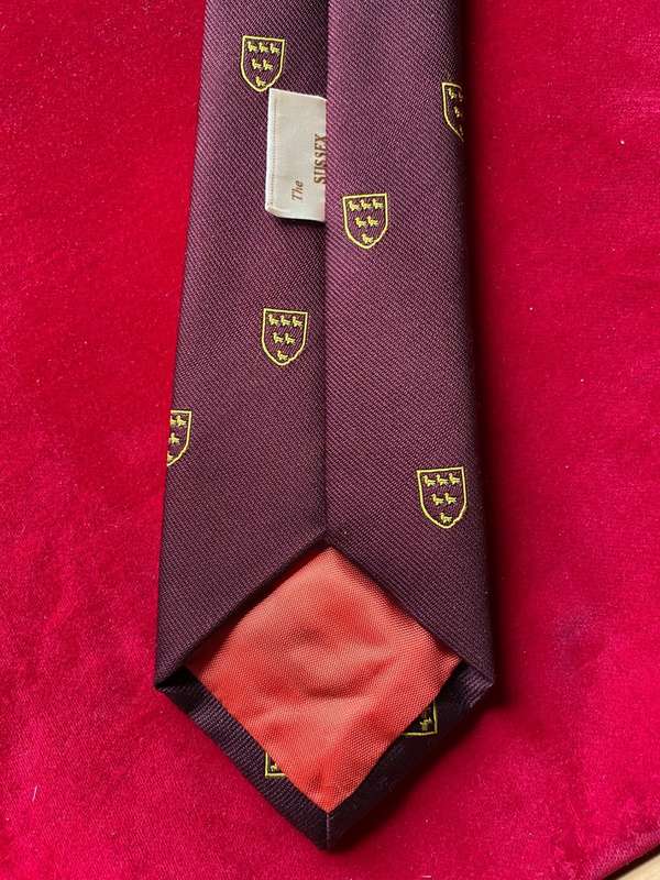 The Sussex Tie, bordeaux, collectors item, rare, vintage, made in England