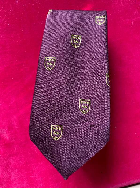 The Sussex Tie, bordeaux, collectors item, rare, vintage, made in England