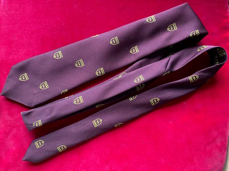 The Sussex Tie, bordeaux, collectors item, rare, vintage, made in England