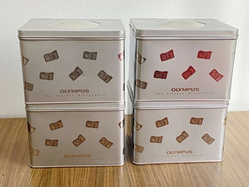 4 x Original Olympus Aluminium sale-box for mju-I / mju-II