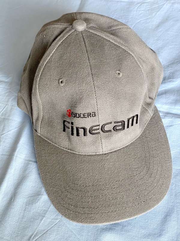 Kyocera Finecam Baseball Cap, grey, vintage, collectors item