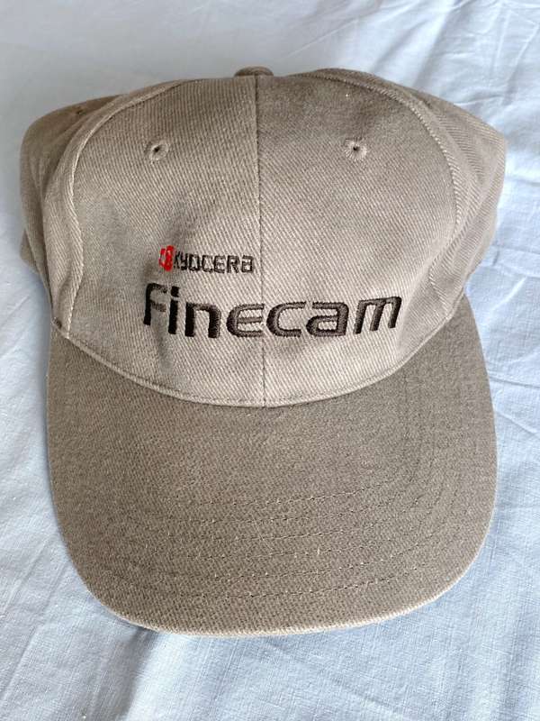 Kyocera Finecam Baseball Cap, grey, vintage, collectors item