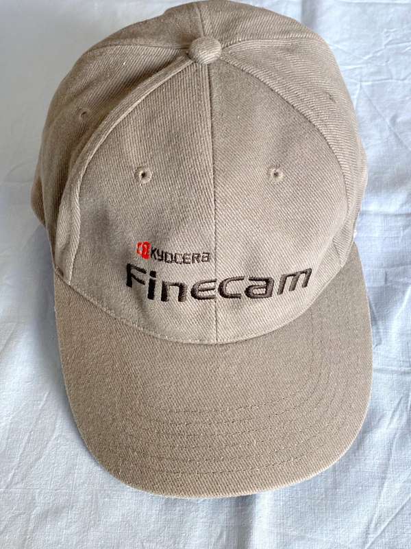 Kyocera Finecam Baseball Cap, grey, vintage, collectors item