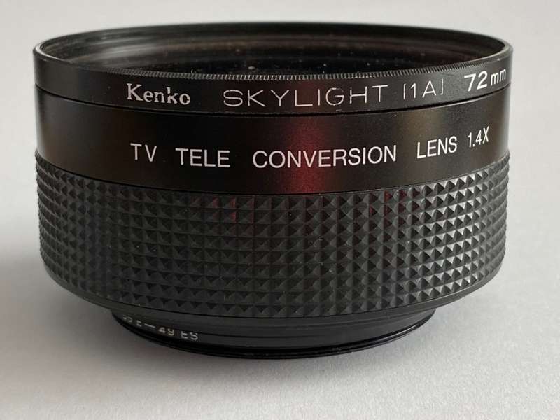 TV Tele conversion lens 1.4x with Adapterring 55mm -49mm and  Kenko 72mm 1A skylight Filter
