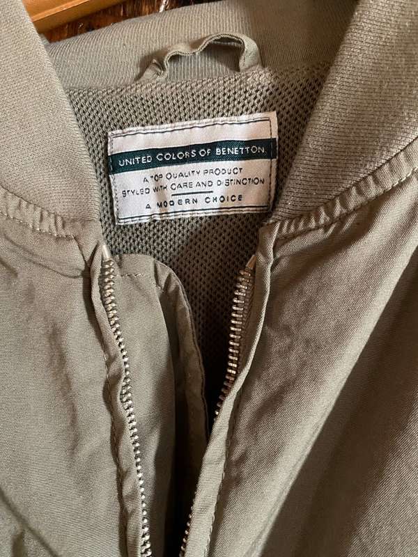 Benetton Jacket Pilot style, Thula ,size 52, more L , olive-green ,in very good condition