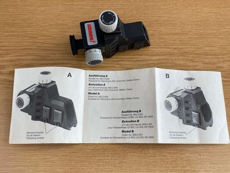 Hammerli , Hämmerli Diopter Model A # 460.2.000, vintage, shooting equippment