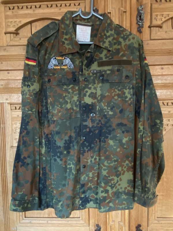 German Millitary Army Jacket Zipped Fleck-tarn Camouflage,Gr.12  185-195 with Logo,
