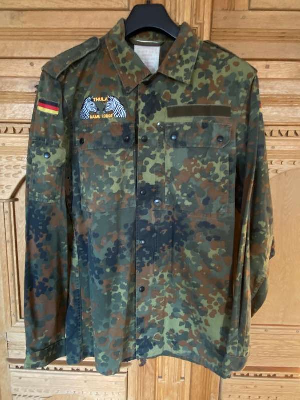 German Millitary Army Jacket Zipped Fleck-tarn Camouflage,Gr.12  185-195 with Logo,