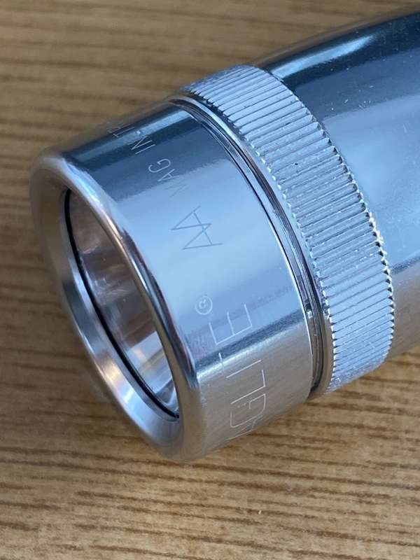 Mini Maglite AA , Aluminium, silver, Mag USA, Set (torch + 2 spare bulbs), torch like new,ever used