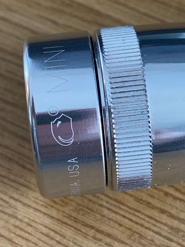 Mini Maglite AA , Aluminium, silver, Mag USA, Set (torch + 2 spare bulbs), torch like new,ever used
