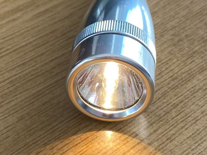Mini Maglite AA , Aluminium, silver, Mag USA, Set (torch + 2 spare bulbs), torch like new,ever used