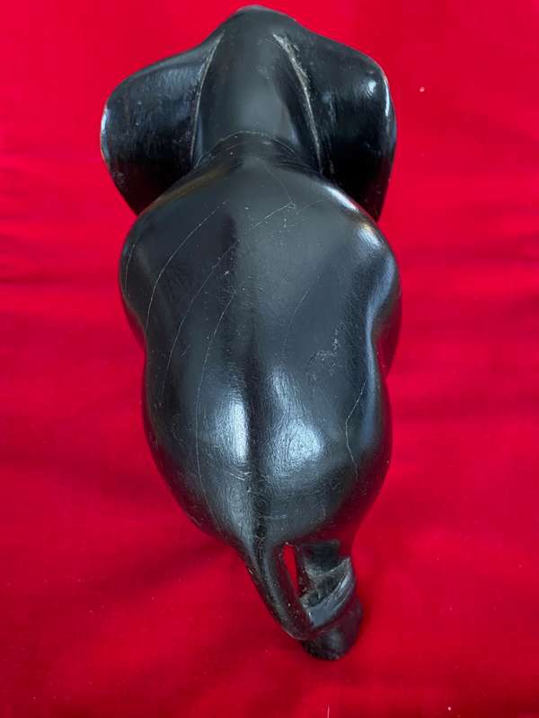 Wooden handcraved Elephant (from Kenia) , from the  90s, size 22cmx16cm,801g, african animal (LOT 2)