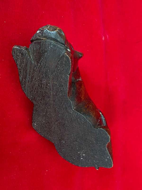 Wooden handcraved Hippo brown, from the  90s, size 12cm x 5cm, 163g, african animal (LOT 3)