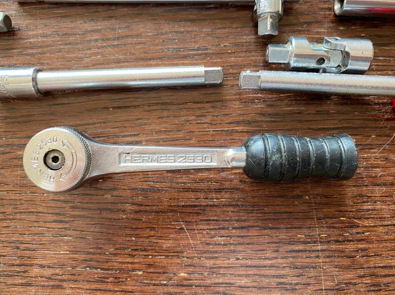 Hermes Germany Rachet Socket Tool Set in metal case, vintage, very rare, collectors item