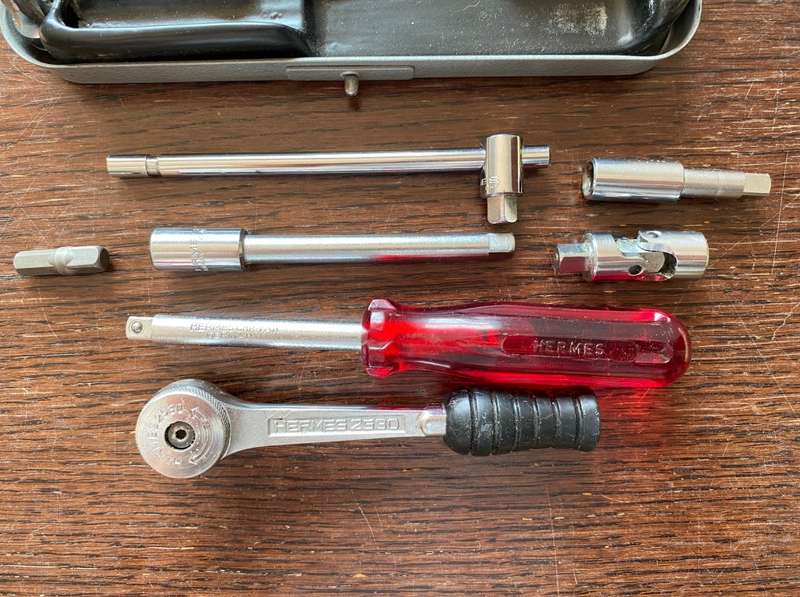 Hermes Germany Rachet Socket Tool Set in metal case, vintage, very rare, collectors item