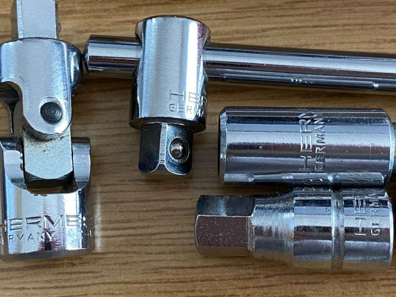 Hermes Germany Rachet Socket Tool Set in metal case, vintage, very rare, collectors item