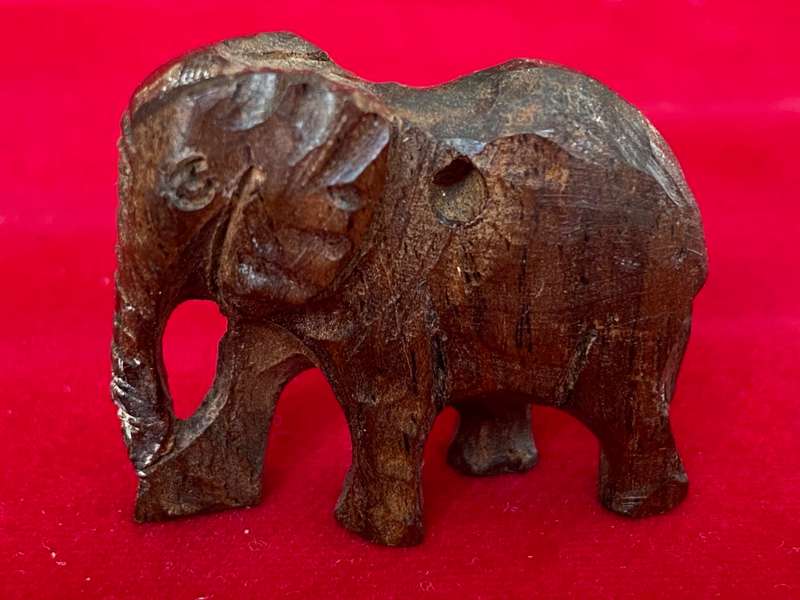 African Bracelet + wooden Elephant figure, vintage