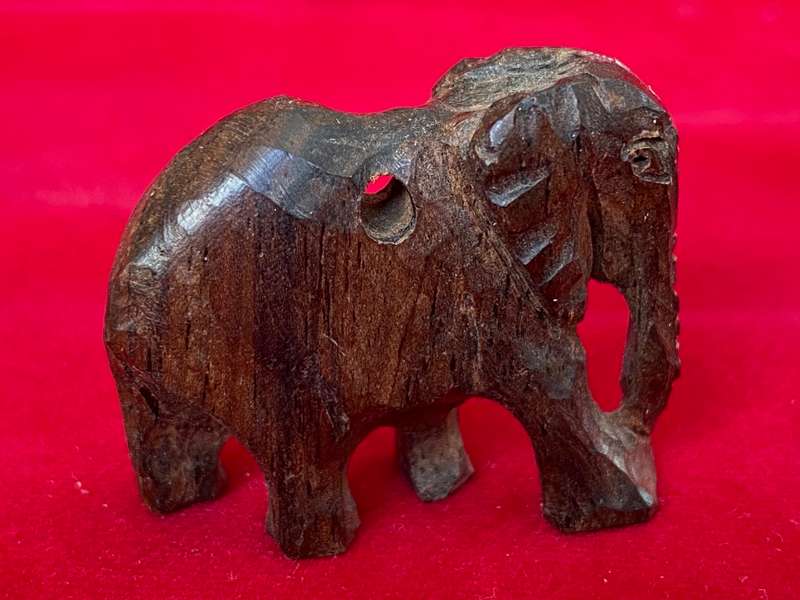 African Bracelet + wooden Elephant figure, vintage