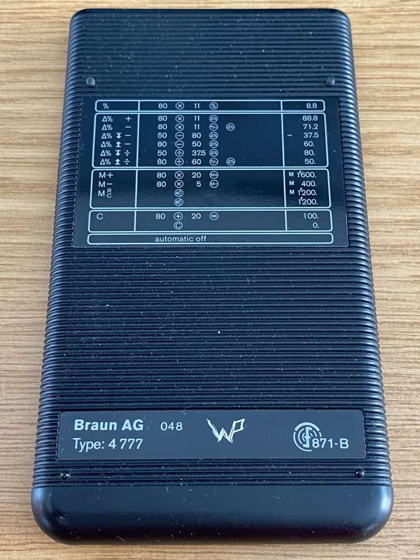 Braun Solar Calculator Type 4777 from 80s,  vintage, collectors item