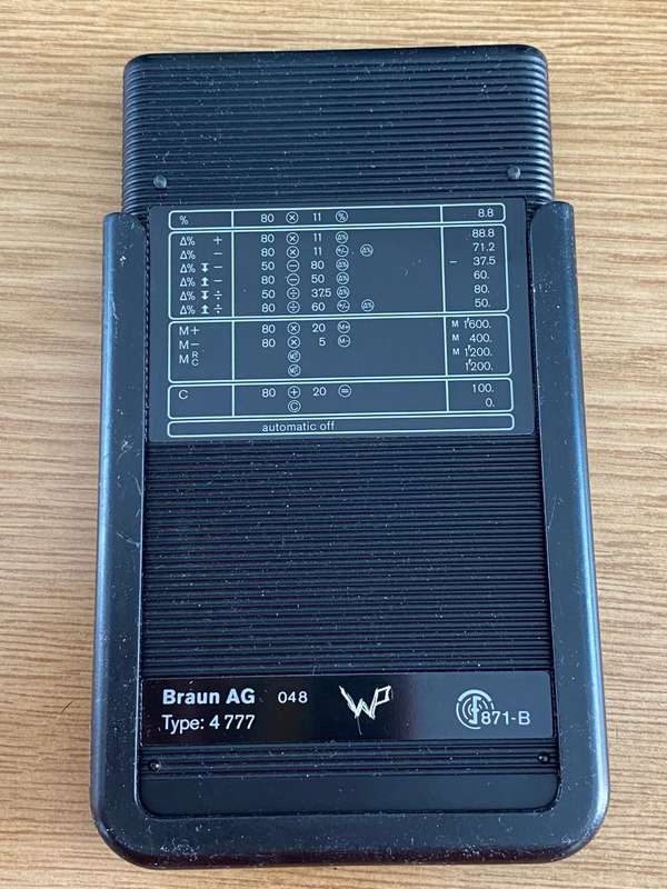 Braun Solar Calculator Type 4777 from 80s,  vintage, collectors item
