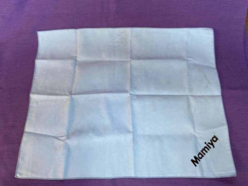 Mamiya item, lens mini towel, 39cmx50cm,used,vintage, collectors item,original item
